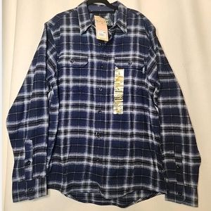 NEW Woolrich Men's Brawny Flannel Shirt Blue Ombre Plaid Size M Medium NWT